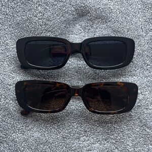 Stylish Black and Brown Sunglasses Set